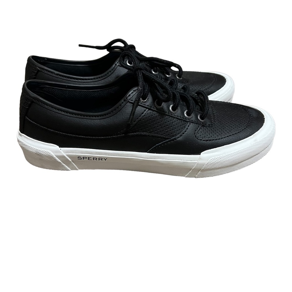 Sperry black lace up perforated sneakers size 8 NWOT - Picture 2 of 8
